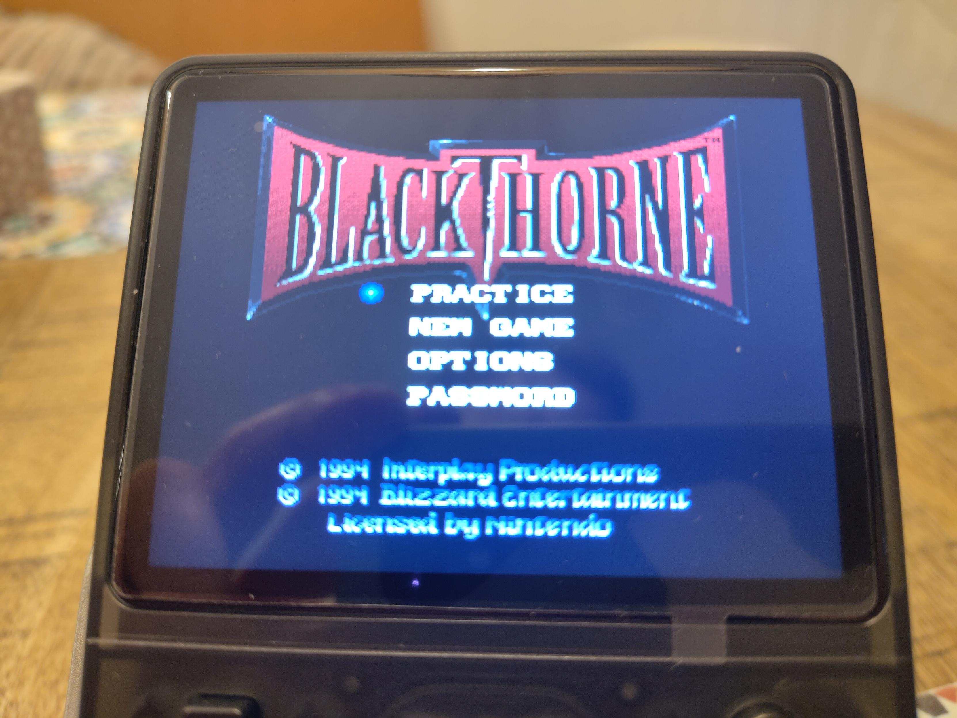 "Blackthorne" main menu